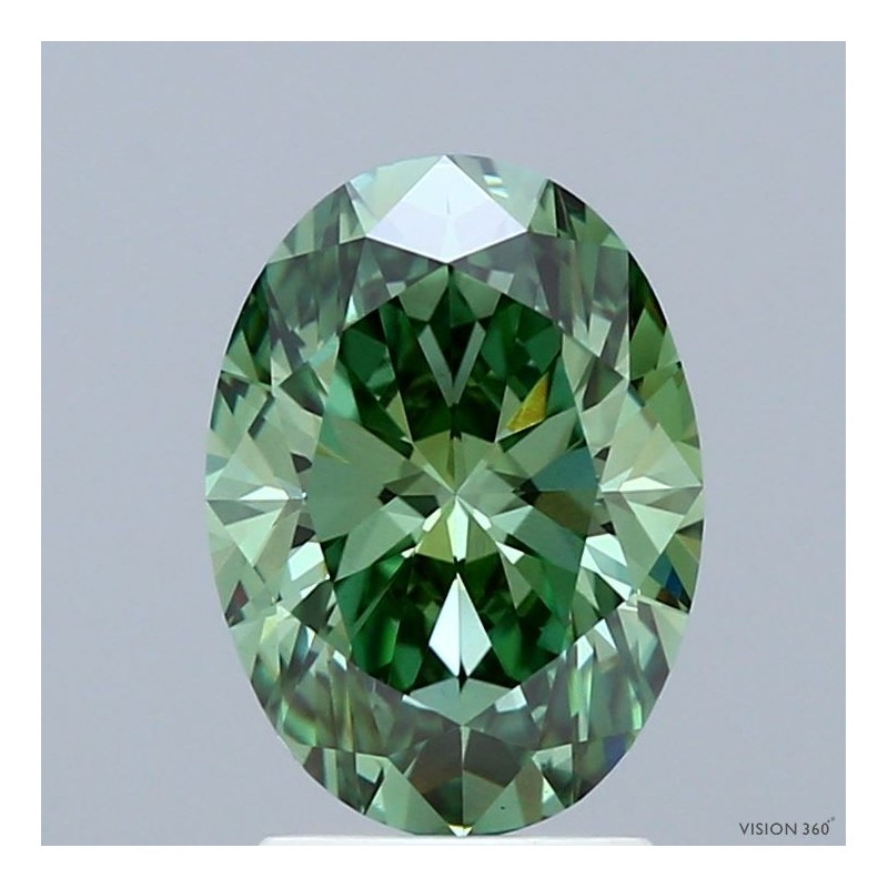 Diament laboratoryjny o barwie fantazyjnej szlif owalny, 2ct, VVS2, Fancy Vivid Green, IGI LG735538162