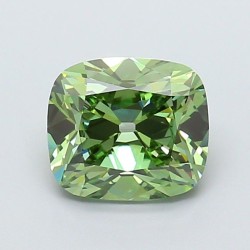 Diament laboratoryjny o barwie fantazyjnej szlif poduszkowy brylantowy, 2.02ct, VVS2, Fancy Vivid Green, IGI LG732564061