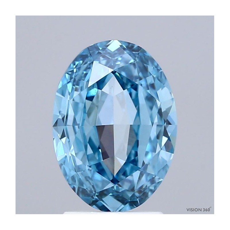 Diament laboratoryjny o barwie fantazyjnej szlif owalny, 1.62ct, VVS2, Fancy Vivid Blue, IGI LG719571388