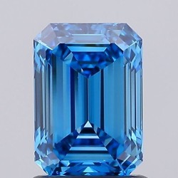 Diament laboratoryjny o barwie fantazyjnej szlif szmaragdowy, 1.4ct, VVS2, Fancy Vivid Blue, IGI LG729551684