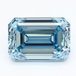 Diament laboratoryjny o barwie fantazyjnej szlif szmaragdowy, 2.09ct, VVS2, Fancy Vivid Blue, IGI LG643409493
