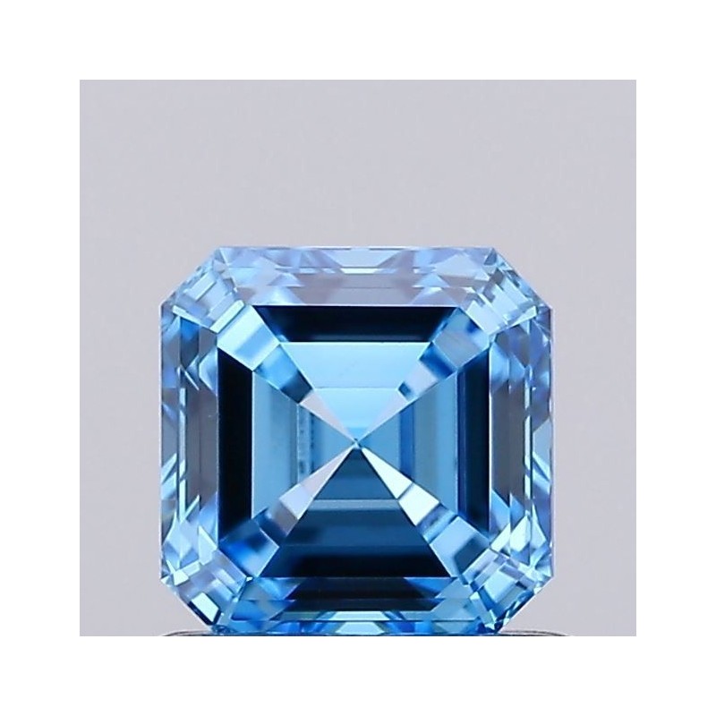 Diament laboratoryjny o barwie fantazyjnej Asscher, 0.72ct, VVS2, Fancy Vivid Blue, IGI LG741505900