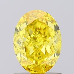 Diament laboratoryjny o barwie fantazyjnej szlif owalny, 1.1ct, VVS2, Fancy Vivid Yellow, IGI LG620431389