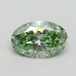 Diament laboratoryjny o barwie fantazyjnej szlif owalny, 1ct, VVS2, Fancy Vivid Green, IGI LG614315043