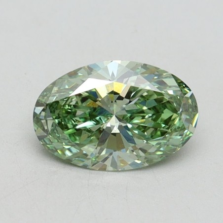 Diament laboratoryjny o barwie fantazyjnej szlif owalny, 1ct, VVS2, Fancy Vivid Green, IGI LG614315043