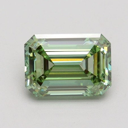 Diament laboratoryjny o barwie fantazyjnej szlif szmaragdowy, 1.58ct, VVS2, Fancy Vivid Green, IGI LG611388995