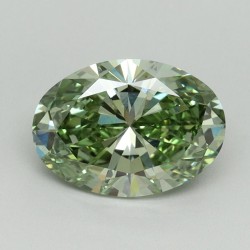 Diament laboratoryjny o barwie fantazyjnej szlif owalny, 1.54ct, VVS2, Fancy Vivid Green, IGI LG691552456