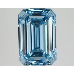 Diament laboratoryjny o barwie fantazyjnej szlif szmaragdowy, 1.58ct, VVS2, Fancy Vivid Blue, IGI LG668405535