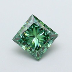 Diament laboratoryjny o barwie fantazyjnej szlif princess, 2.01ct, VVS2, Fancy Vivid Green, IGI LG732565087