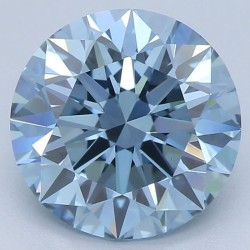 Diament laboratoryjny o barwie fantazyjnej szlif okrągły, 1.77ct, VVS2, Fancy Vivid Blue, IGI LG595378125