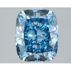 Diament laboratoryjny o barwie fantazyjnej szlif poduszkowy brylantowy, 2.04ct, VVS2, Fancy Vivid Blue, IGI LG610317120