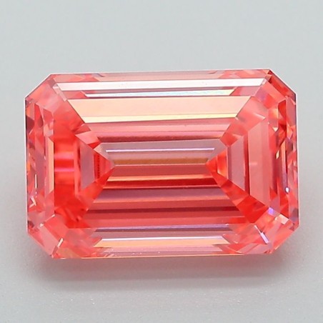 Diament laboratoryjny o barwie fantazyjnej szlif szmaragdowy, 2.5ct, VVS2, Fancy Vivid Pink, IGI LG698561345