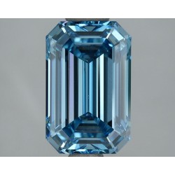 Diament laboratoryjny o barwie fantazyjnej szlif szmaragdowy, 2.08ct, VVS2, Fancy Vivid Blue, IGI LG670472966