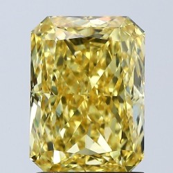 Diament laboratoryjny o barwie fantazyjnej radiant, 2.1ct, VVS2, Fancy Vivid Yellow, IGI LG678508581