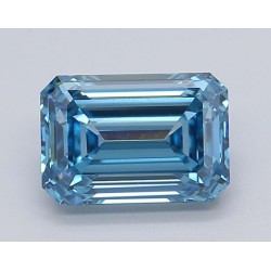 Diament laboratoryjny o barwie fantazyjnej szlif szmaragdowy, 1.52ct, VVS2, Fancy Vivid Blue, IGI LG611390207