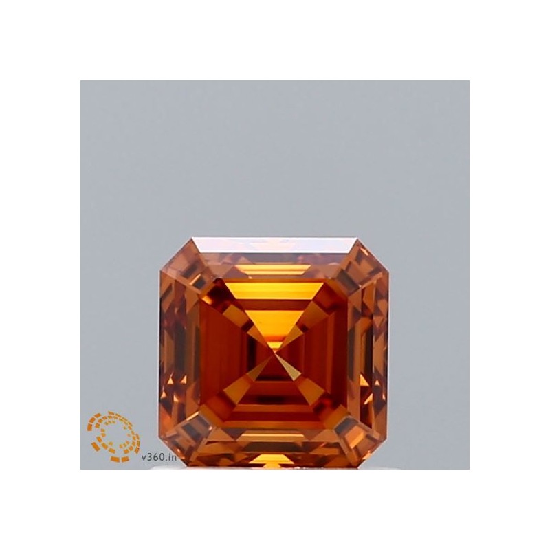 Diament laboratoryjny o barwie fantazyjnej szlif szmaragdowy kwadratowy, 0.93ct, VVS2, Fancy Vivid Orange, IGI LG652499481 Diament laboratoryjny o barwie fantazyjnej szlif szmaragdowy kwadratowy, 0.93ct, VVS2, Fancy Vivid Orange, IGI LG652499481