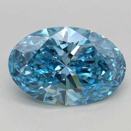 Diament laboratoryjny o barwie fantazyjnej szlif owalny, 2.1ct, VVS2, Fancy Vivid Blue, IGI LG660492584