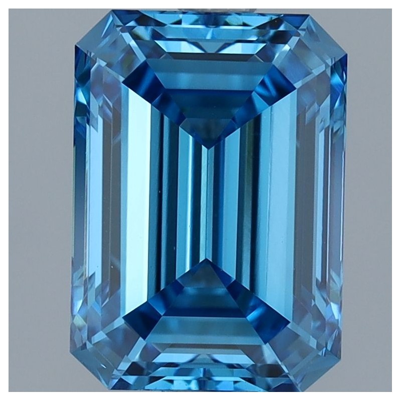 Diament laboratoryjny o barwie fantazyjnej szlif szmaragdowy, 2.08ct, VVS2, Fancy Vivid Blue, IGI LG551297223