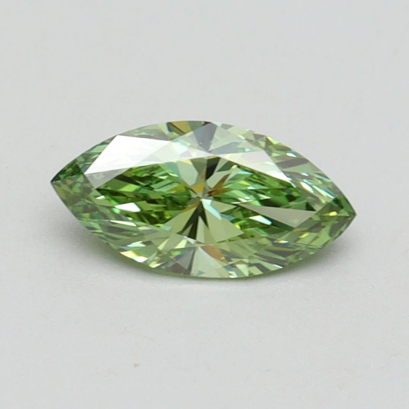 Diament laboratoryjny o barwie fantazyjnej markiza, 0.69ct, VVS2, Fancy Vivid Green, IGI LG611394590