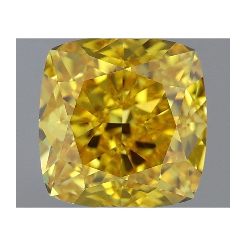 Diament laboratoryjny o barwie fantazyjnej szlif poduszkowy brylantowy, 1.11ct, VVS2, Fancy Vivid Yellow, IGI LG681558576