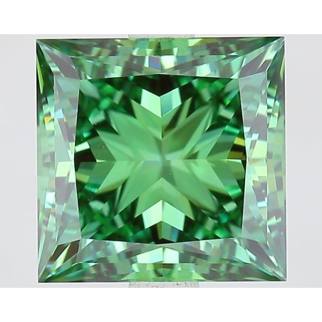 Diament laboratoryjny o barwie fantazyjnej szlif princess, 2.95ct, VVS2, Fancy Vivid Green, IGI LG735594251