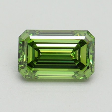 Diament laboratoryjny o barwie fantazyjnej szlif szmaragdowy, 1.03ct, VVS2, Fancy Vivid Green, IGI LG610349637