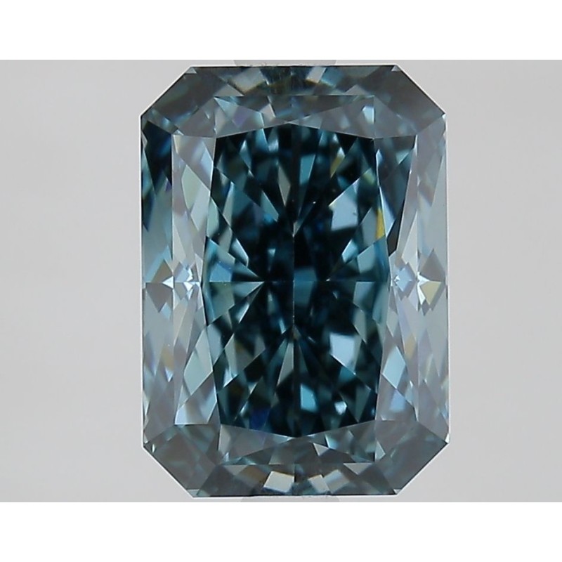 Diament laboratoryjny o barwie fantazyjnej radiant, 2.41ct, VVS2, Fancy Vivid Greenish Blue, IGI LG667457091