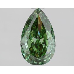 Diament laboratoryjny o barwie fantazyjnej szlif gruszkowy, 1.29ct, VVS2, Fancy Vivid Green, IGI LG689502862