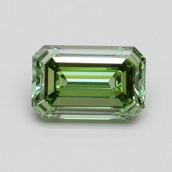 Diament laboratoryjny o barwie fantazyjnej szlif szmaragdowy, 1.01ct, VVS2, Fancy Vivid Green, IGI LG615345934