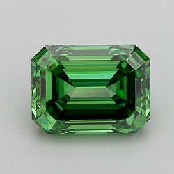 Diament laboratoryjny o barwie fantazyjnej szlif szmaragdowy, 1.01ct, VVS2, Fancy Vivid Green, IGI LG717598792