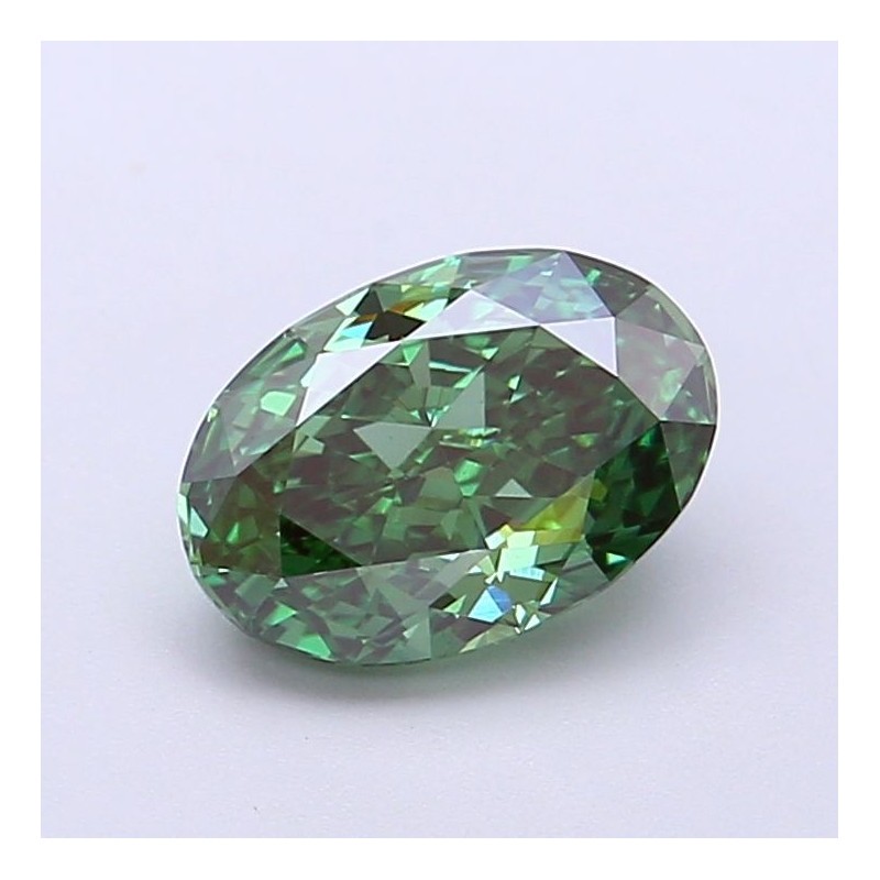 Diament laboratoryjny o barwie fantazyjnej szlif owalny, 1.53ct, VVS2, Fancy Vivid Green, IGI LG715583153