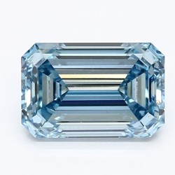 Diament laboratoryjny o barwie fantazyjnej szlif szmaragdowy, 1.29ct, VVS2, Fancy Intense Blue, IGI LG623481942