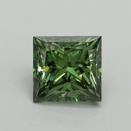Diament laboratoryjny o barwie fantazyjnej szlif princess, 0.95ct, VVS2, Fancy Vivid Green, IGI LG652440632