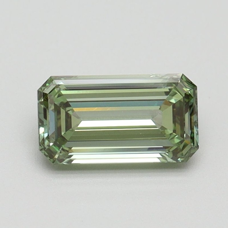 Diament laboratoryjny o barwie fantazyjnej szlif szmaragdowy, 1ct, VVS2, Fancy Intense Green, IGI LG615345850