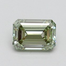 Diament laboratoryjny o barwie fantazyjnej szlif szmaragdowy, 1ct, VVS2, Fancy Intense Green, IGI LG611355337