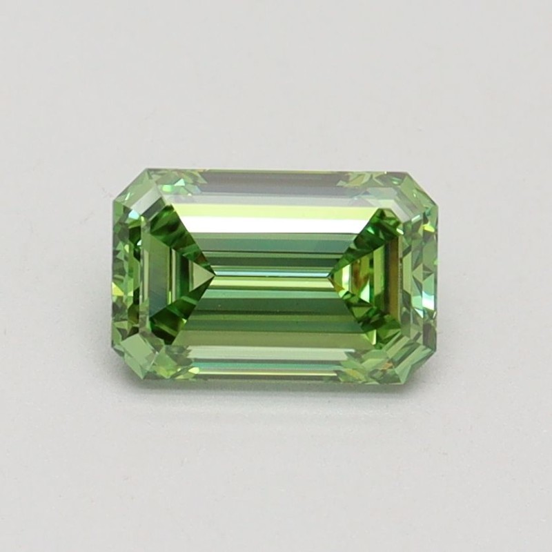 Diament laboratoryjny o barwie fantazyjnej szlif szmaragdowy, 0.79ct, VVS2, Fancy Vivid Green, IGI LG608362817