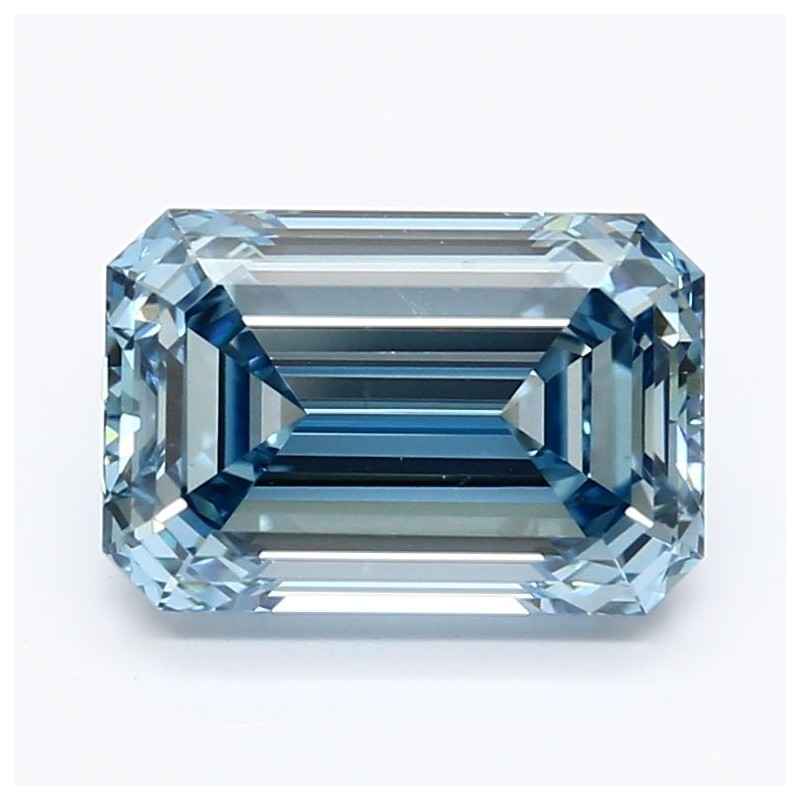 Diament laboratoryjny o barwie fantazyjnej szlif szmaragdowy, 2.57ct, VVS2, Fancy Vivid Blue, IGI LG628486400
