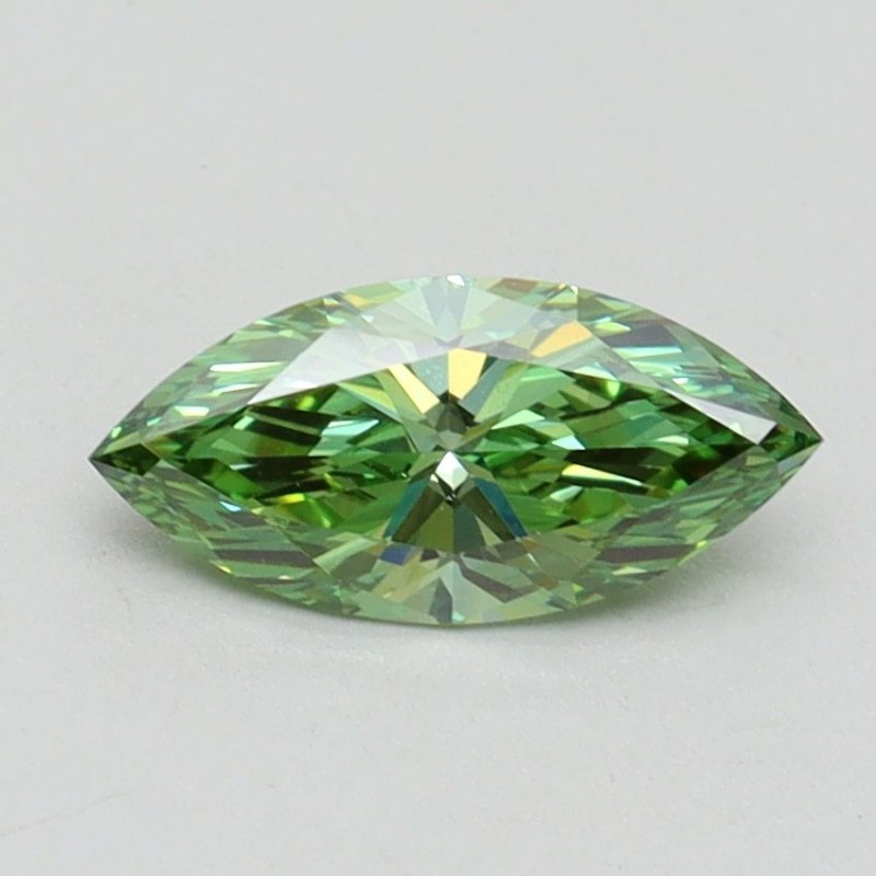 Diament laboratoryjny o barwie fantazyjnej markiza, 0.71ct, VVS2, Fancy Vivid Green, IGI LG611394595