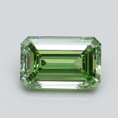 Diament laboratoryjny o barwie fantazyjnej szlif szmaragdowy, 0.73ct, VVS2, Fancy Vivid Green, IGI LG615345679