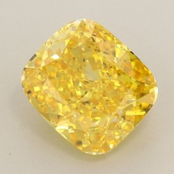 Diament laboratoryjny o barwie fantazyjnej szlif poduszkowy brylantowy, 1.26ct, VVS1, Fancy Vivid Yellow, IGI LG576354526