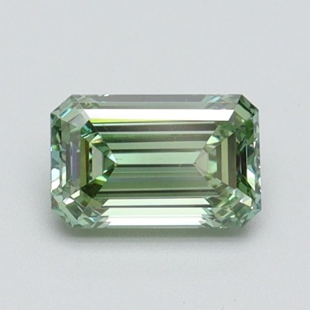 Diament laboratoryjny o barwie fantazyjnej szlif szmaragdowy, 0.7ct, VVS2, Fancy Intense Green, IGI LG615345677