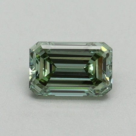 Diament laboratoryjny o barwie fantazyjnej szlif szmaragdowy, 0.51ct, VVS2, Fancy Intense Green, IGI LG615345649