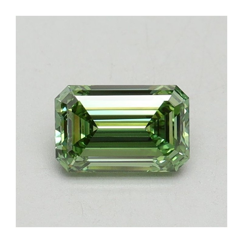 Diament laboratoryjny o barwie fantazyjnej szlif szmaragdowy, 0.59ct, VVS2, Fancy Intense Green, IGI LG615345741