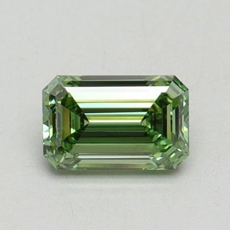 Diament laboratoryjny o barwie fantazyjnej szlif szmaragdowy, 0.59ct, VVS2, Fancy Intense Green, IGI LG615345741