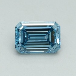 Diament laboratoryjny o barwie fantazyjnej szlif szmaragdowy, 0.56ct, VVS2, Fancy Vivid Blue, IGI LG613383813