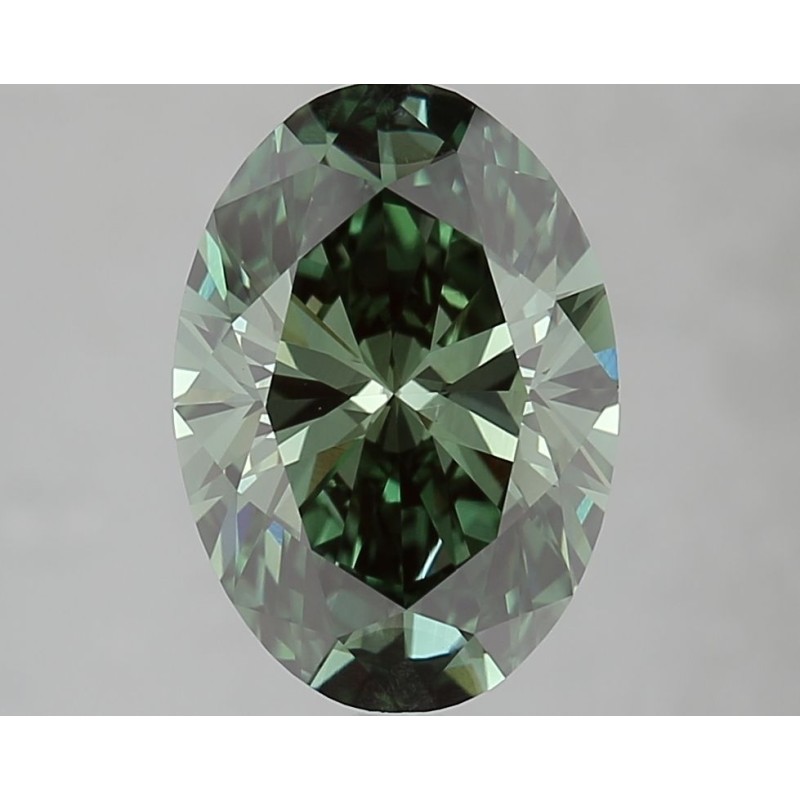 Diament laboratoryjny o barwie fantazyjnej szlif owalny, 2.87ct, VVS2, Fancy Deep Green, IGI LG634475873