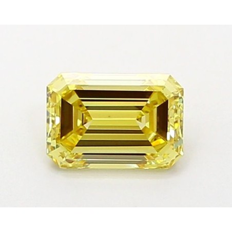 Diament laboratoryjny o barwie fantazyjnej szlif szmaragdowy, 0.91ct, VVS2, Fancy Intense Yellow, IGI LG689553960