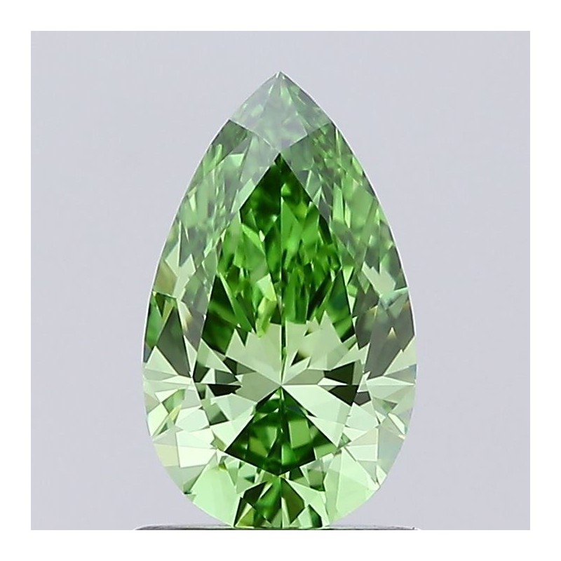 Diament laboratoryjny o barwie fantazyjnej szlif gruszkowy, 1ct, VVS2, Fancy Vivid Green, IGI LG737530383