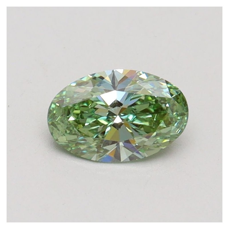 Diament laboratoryjny o barwie fantazyjnej szlif owalny, 0.5ct, VVS2, Fancy Vivid Green, IGI LG611389047