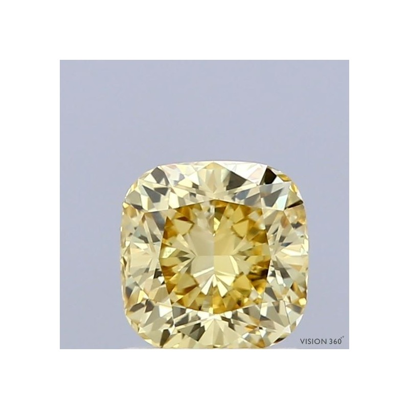 Diament laboratoryjny o barwie fantazyjnej szlif poduszkowy brylantowy, 1.05ct, VVS2, Fancy Intense Yellow, IGI LG689525818